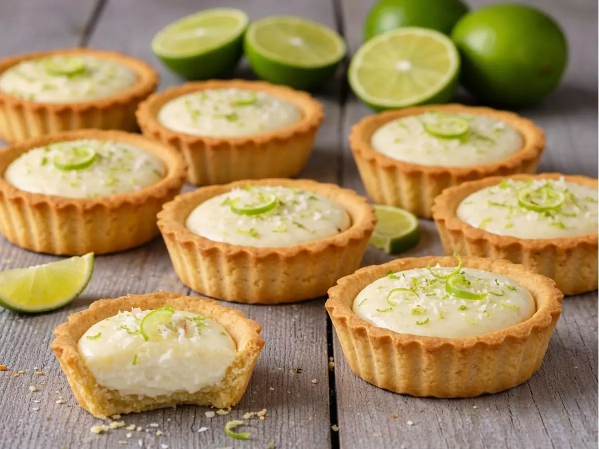 Mini tortinhas que equilibram massa crocante com recheios de limão