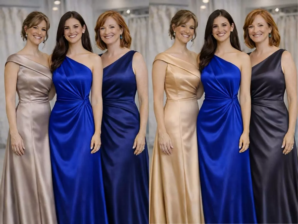 Vestido azul royal em combinação elegante para casamento