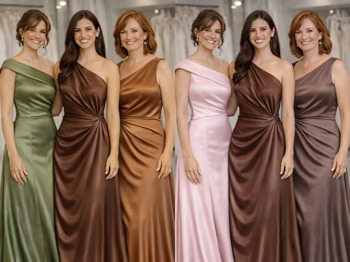 Vestido marrom em combinação elegante para casamento