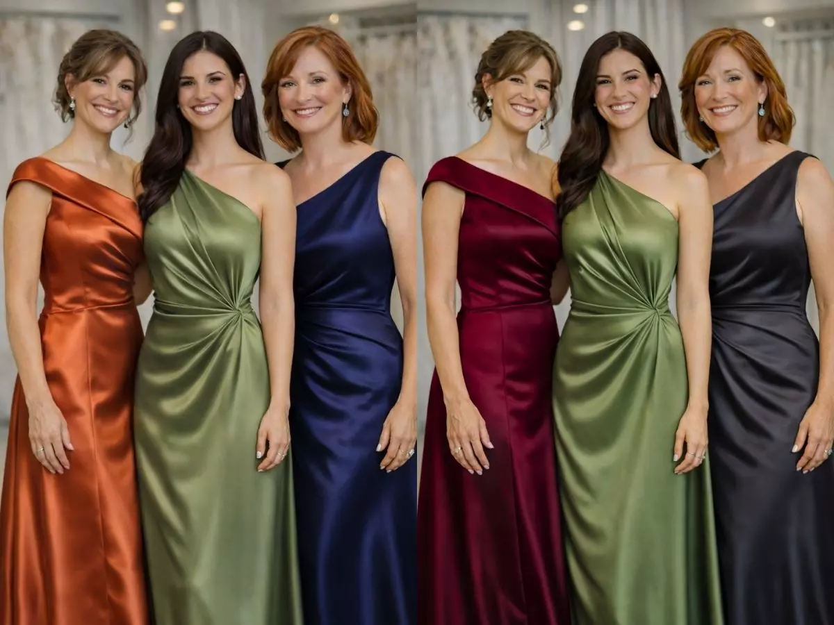 Vestido verde oliva em combinação elegante para casamento